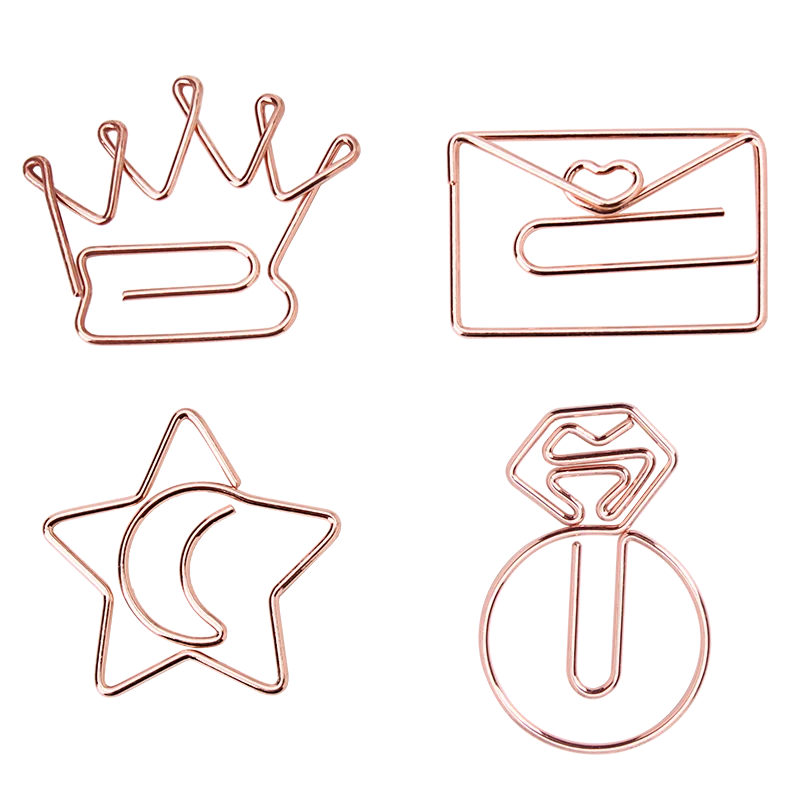 Скрепки для бумаги из розового золота