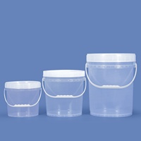 Seau en plastique transparent recyclable de qualité alimentaire avec couvercle à vis, empilable, pour le stockage de fruits et de produits solides, personnalisable de 1L à 25L
