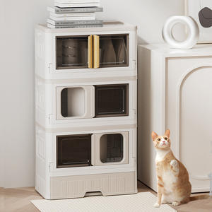 Multifunzionale pieghevole e facile da montare impilabile salvaspazio 3 in 1 casa per gatti fai da te villa condo - Product Image 2