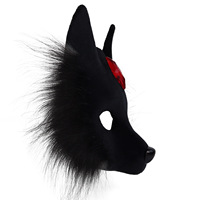 Masque de renard demi-visage pour Halloween, idéal pour les fêtes costumées, accessoire de cosplay très prisé pour le commerce transfrontalier