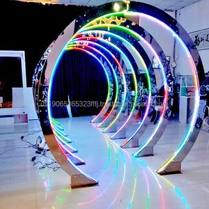 Arche de mariage en acier inoxydable FURUN, lanterne colorée avec fond métallique, fournitures de décoration pour événements et fêtes - Product Image 5