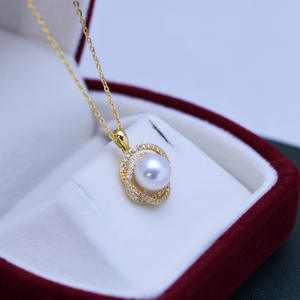 สร้อยคอเงินแท้ S925 แบบปรับได้ ยี่ห้อ Zhuji พร้อมจี้มุกน้ำจืดรูปตัว Y แบบชิ้นเดียว สำหรับงาน DIY ขายส่ง - Product Image 2