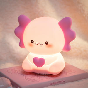 USB şarj edilebilir LED lamba Axolotl lamba sıcak beyaz Mini hayvan yeni silikon gece lambası beyaz gürültü hoparlör gece işık ile çocuklar için - Product Image 1