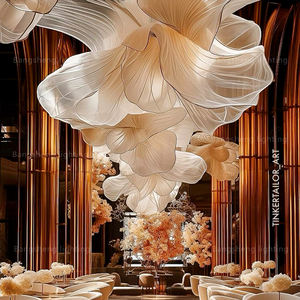 โคมไฟระย้าทรงคลื่นหรูหราขนาดใหญ่สำหรับตกแต่งภายในโรงแรม ร้านอาหาร และพื้นที่เชิงพาณิชย์ - Product Image 6