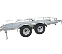 Remorque utilitaire de charge de 5000kg avec 2 échelles Remorques à plat avec frein électrique Remorques de transport de voitures robustes OEM ODM