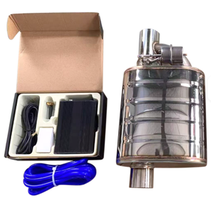 Silencieux d'échappement de voiture de luxe universels professionnels en acier inoxydable poli miroir en forme de T avec pompe à vide et soupape variable - Product Image 2