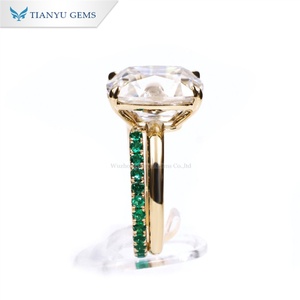 Tianyu 13.78X10.5มม. D VVS OEC Moissanite เพชรสัญญาเครื่องประดับเจ้าสาว10K 14K 18K แหวนทองล้วน - Product Image 4