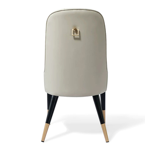 Silla de Comedor Moderna de Cuero de Lujo, Cómoda, con Patas de Metal Tapizadas, para Restaurante <span class=keywords><strong>y</strong></span> Hotel - Product Image 4