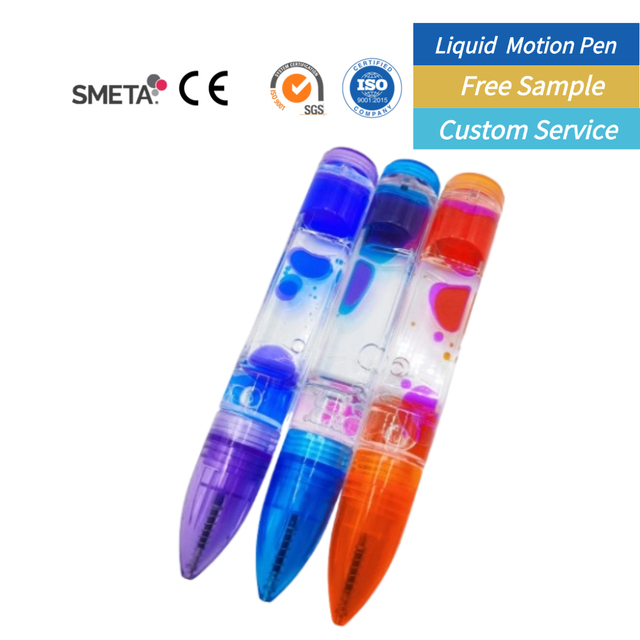 OEM Liquid Motion Timer Pen Multi Colored Fidget Toy for Office Desk Novelty Gift Sensory Stress Relief Writing Tool 0.5mm Tip