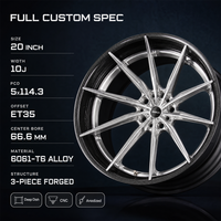 Jantes forgées 3 pièces à 12 rayons usinées, design Deep Dish, 20 et 21 pouces, 5x114.3, en alliage 6061-T6 pour Toyota, jantes personnalisées, direct usine