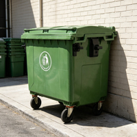 Conteneur anti-poussière en HDPE de 1100L avec couvercle à ajustement précis et poignée antidérapante pour jardin botanique, arboretum, pépinière