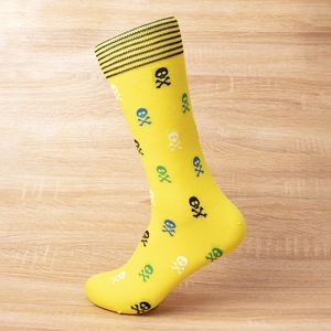 Chaussettes pour hommes à motif de crâne coloré, chaussettes fantaisie style streetwear sombre, chaussettes décontractées pour Halloween, OEM personnalisé, vente en gros - Product Image 2