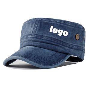 High Quality Cotton <b>Flat</b> <b>Cap</b> Sunshade Hat for <b>Men</b> Simple and Chic Design for Business Promotions Featuring Denim High Quality - Product Image 1