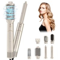 Toptan 7-in-1 iyonik saç kurutma makinesi fırçası Set anti-bukle ve hızlı kurutma 3 değiştirilebilir memeler Blowout & Curling Styling için