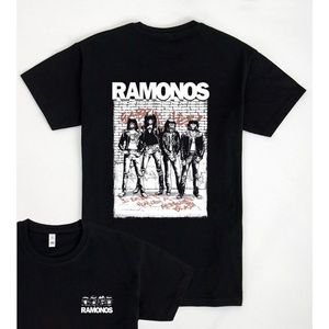 เสื้อยืดสีดำลายกราฟิก Ramonos สำหรับผู้ชาย สวมใส่สบายๆ - Product Image 1