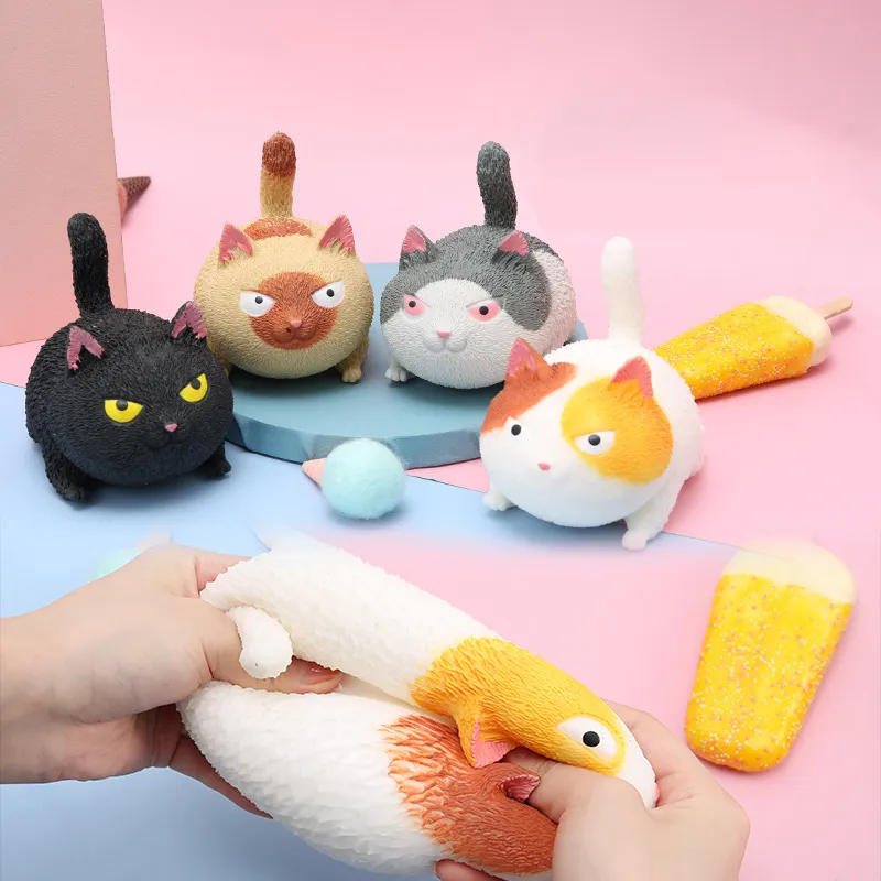 Decompression Vent Angry Simulation Cat Squeeze Toy Mini Squishes Animal Squishy Mochi Squishy Animals Stress Relief fidget Toy