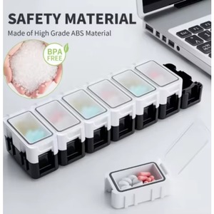 Light Luxury Mini Plastic Medicine Storage Box Seven Days Distribution Living Room Portable Small Transparent Medicine Box - Product Image 1