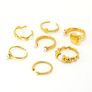 Anillo de Moda para Mujer, Diseño Geométrico Simple y Elegante, de Acero Inoxidable, con Piedra Natural, Estilo Abierto, Personalizado de Fábrica - Product Image 5