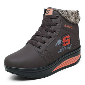 Nuevos <span class=keywords><strong>botines</strong></span> informales para mujer, tacones planos <span class=keywords><strong>de</strong></span> <span class=keywords><strong>invierno</strong></span>, zapatos <span class=keywords><strong>de</strong></span> plataforma cálidos para mujer, <span class=keywords><strong>botines</strong></span> <span class=keywords><strong>de</strong></span> piel gruesa <span class=keywords><strong>de</strong></span> cuero antideslizante para mamá para la nieve - Product Image 1