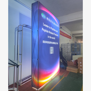 8x8ft xách tay <span class=keywords><strong>LED</strong></span> Backlit biểu ngữ tường hiển thị đứng nhôm Pop Up Fram đèn <span class=keywords><strong>LED</strong></span> backwall Backdrop làm bằng vải polyester - Product Image 2