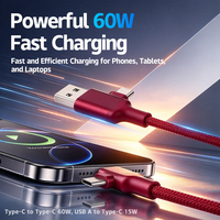 Nouveauté : Câble de charge rapide magnétique rouge bordeaux 60W, universel USB-A USB-C, avec rangement magnétique et enroulement automatique