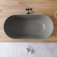 Maydon Baignoires en résine de 1500 mm et baignoires japonaises pour hôtels, baignoire de trempage en surface solide gris foncé, fabricant