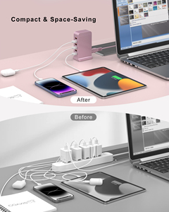 Chargeur USB 6 ports 5V/3A pour voyage, 50W, 6 USB-A, vente en gros d'usine, OEM/ODM, pour smartphone - Product Image 5