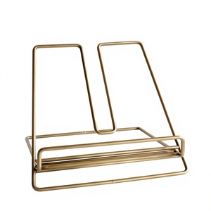 Amson Metal Iron Wire Handmade Foldable Portable Gold Plated Vintage Design Tableware Cookbook <b>Stand</b> - Product Image 1
