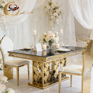 Juego de Mesa de Comedor de Lujo con Tapa de Cristal y Base de Escamas de Pescado Doradas, 6 Sillas, Moderno, para Exteriores, Hotel, Restaurante - Product Image 4