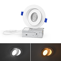 Spot LED orientable 4 pouces 5CCT sélectionnable, inclinable 360°/90°, intensité variable, avec boîtier de jonction, pour éclairage directionnel d'œuvres d'art