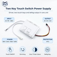 CE CB 18W 24W 36W 48W Interrupteur tactile intégré à deux boutons 12V / 24V avec variateur d'intensité IP44 étanche pour miroir d'hôtel et miroir LED