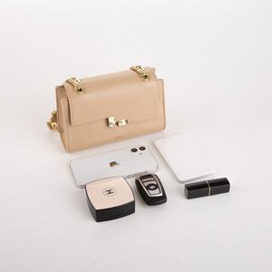 PU Luxury Lattice Handle Portable Cosmetic <b>Bag</b> with Chains and Zipper Closure <b>for</b> Travel - Product Image 6