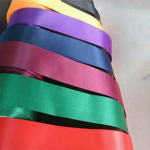 Rubans en satin personnalisés à une face, couleur unie, en polyester tissé, pour décorations artisanales, rouge, vert, violet, bleu, jaune, orange, noir - Product Image 3