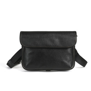 Men's Crossbody <b>Bag</b> Cowhide <b>Black</b> <b>Small</b> Everyday Fashionable Chest <b>Bag</b> - Product Image 5