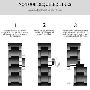 Correa de Metal para Samsung Galaxy watch/Huawei watch 3/<span class=keywords><strong>Amazfit</strong></span> <span class=keywords><strong>GTR</strong></span>, correa de acero inoxidable con tres cuentas para Huawei GT2 22mm 20mm - Product Image 5