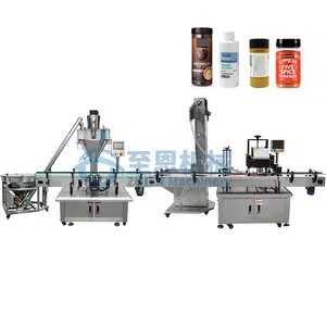 antomatic sachet spices washing stick pack vial pouch bottle auger powder filling sealing capping machine line