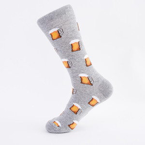 Chaussettes en coton 200N à motif jacquard de dessins animés de restauration rapide (hamburger, banane, bière, frites) pour hommes, style décontracté, pour les passionnés de cuisine - Product Image 5