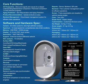 Nouvel analyseur de peau 3D IA, appareil de diagnostic, système d'exploitation Android, scanner facial, hydratant, JP/US CE, test de peau, analyse du visage - Product Image 2