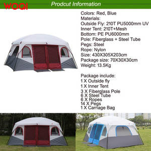 WOQI açık lüks büyük 10-12 kişi su geçirmez taşınabilir ev kamp eğlence çadırı - Product Image 2