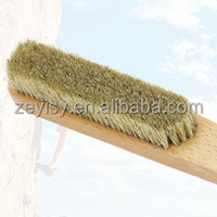 Brosse de nettoyage pour blocs d'escalade en pierre, haute qualité, à poils de sanglier, avec manche en bois de hêtre floqué perforé, durable, pour le nettoyage des blocs d'escalade