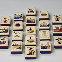 Tuiles de Mahjong Américaines Premium Sans Supports, Pions et Dés Vert Émeraude, Design Parisien pour Adultes, Soirée de Jeu de Fêtes