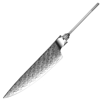 Ensemble de lames de couteau de cuisine professionnelles en acier Damas pour bricolage, sans manche