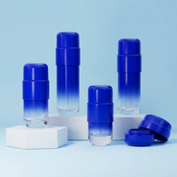 Ensemble de flacons cosmétiques en verre dégradé en forme de capsule, flacon pompe à lotion mat 50g, pot à crème, emballage cosmétique avec logo couleur personnalisée