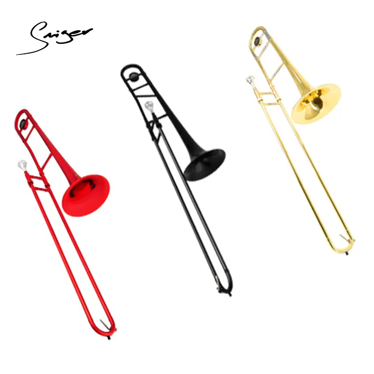 Professionele Trombone Bb Tenor Slide Kleurrijke Fabriek Messing Muziekinstrument Voor Standaard Student Beginner Trombone Groothandel