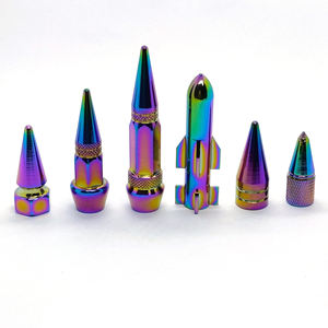 Capuchons de valve de pneu universels en aluminium 8V1 avec logo personnalisé, couleurs néochromes, pour moto et voiture - Product Image 2