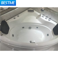 Baignoire de luxe en acrylique pour hôtel, 1,3 m, double, avec oreiller, douche massante, spa intérieur, bain à remous