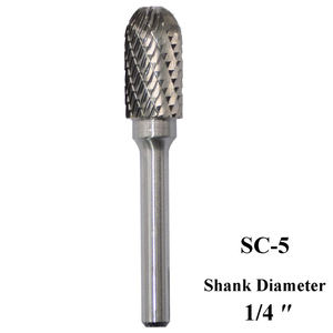 Sc-5 Fragole Carburo di Bava 1/4 Pollici Gambo Cilindro Forma di Palla Con End Cut Podologia Frese in metallo duro Per La Pietra - Product Image 2