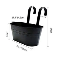 Pot suspendu en fer antirouille multicolore avec double crochet détachable pour plantes de jardin et de cour