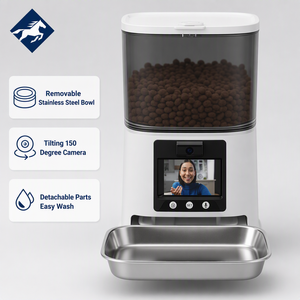 Distributore Automatico di Cibo per Animali WiFi 5L con Videocamera Bidirezionale, Visione Notturna, Riconoscimento AI, Design Carino e Portatile per Cani e Gatti - Product Image 3