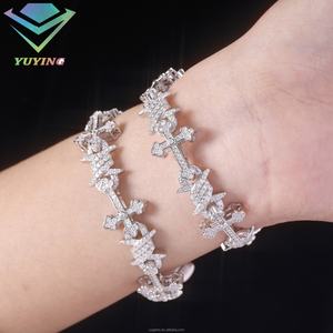 VVS Mossanite <b>Cross</b> Cuban Bracelet Fine Jewelry 10mm S925 Silver <b>Men</b> Women Bracelet Iced Out Moissanite Hip Hop Cuban Bracelet - Product Image 6
